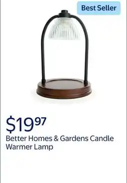 Walmart Better Homes & Gardens Candle Warmer Lamp, Black Ribbed Glass offer