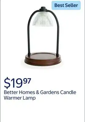 Walmart Better Homes & Gardens Candle Warmer Lamp, Black Ribbed Glass offer