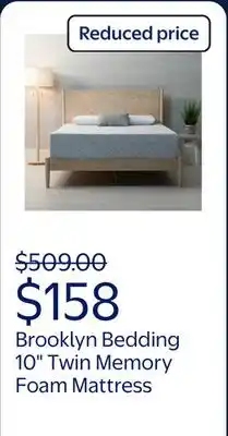 Walmart Brooklyn Bedding 10 Twin Plush Memory Foam Mattress in a Box offer