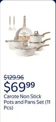 Walmart Carote Non Stick Pots and Pans Set, 11 Pcs Induction Kitchen Cookware Sets (White Granite) offer