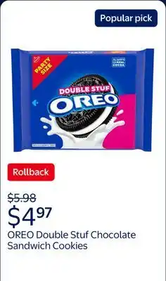 Walmart OREO Double Stuf Chocolate Sandwich Cookies, Party Size, 24.95 oz offer