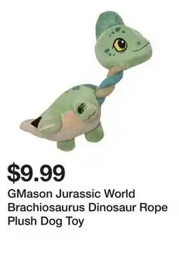 Petsmart GMason Jurassic World Brachiosaurus Dinosaur Rope Plush Dog Toy offer