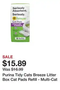 Petsmart Purina Tidy Cats Breeze Litter Box Cat Pads Refill - Multi-Cat offer