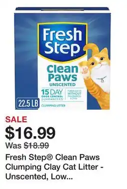 Petsmart Fresh Step Clean Paws Clumping Clay Cat Litter - Unscented, Low Tracking offer