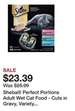 Petsmart Sheba Perfect Portions Adult Wet Cat Food - Cuts in Gravy, Variety Pack, 24 CT, 63.4 OZ offer