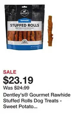 Petsmart Dentley's Gourmet Rawhide Stuffed Rolls Dog Treats - Sweet Potato & Chicken offer