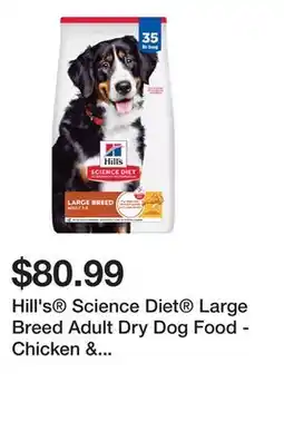 Petsmart Hill's Science Diet Large Breed Adult Dry Dog Food - Chicken & Barley offer