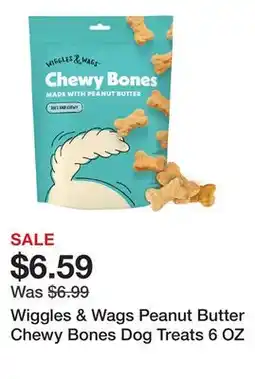 Petsmart Wiggles & Wags Peanut Butter Chewy Bones Dog Treats 6 OZ offer