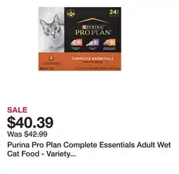Petsmart Purina Pro Plan Complete Essentials Adult Wet Cat Food - Variety Pack, 24 CT, 72 OZ offer