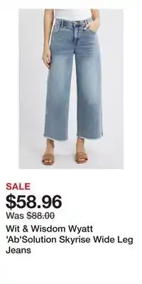Nordstrom Wit & Wisdom Wyatt 'Ab'Solution Skyrise Wide Leg Jeans offer