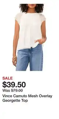Nordstrom Vince Camuto Mesh Overlay Georgette Top offer