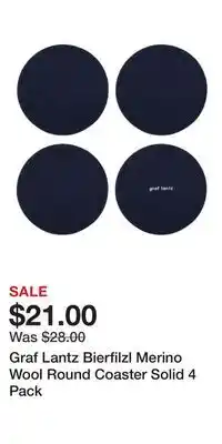 Nordstrom Graf Lantz Bierfilzl Merino Wool Round Coaster Solid 4 Pack offer