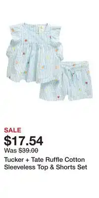 Nordstrom Tucker + Tate Ruffle Cotton Sleeveless Top & Shorts Set offer