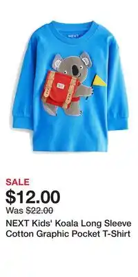 Nordstrom NEXT Kids' Koala Long Sleeve Cotton Graphic Pocket T-Shirt offer