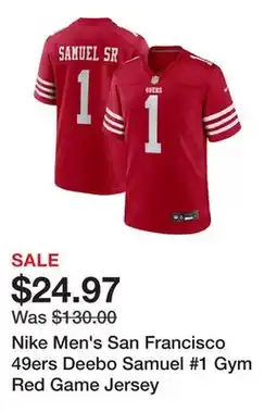 Dick's Sporting Goods Nike Men's San Francisco 49ers Deebo Samuel #1 Gym Red Game Jersey offer