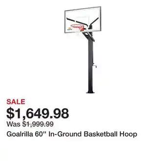 Dick's Sporting Goods Goalrilla 60'' In-Ground Basketball Hoop offer