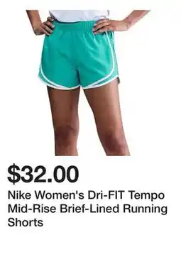 Dick's Sporting Goods Nike Women's Dri-FIT Tempo Mid-Rise Brief-Lined Running Shorts offer