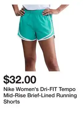Dick's Sporting Goods Nike Women's Dri-FIT Tempo Mid-Rise Brief-Lined Running Shorts offer
