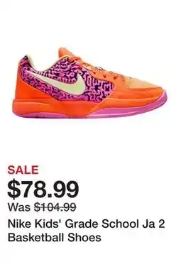 Dick's Sporting Goods Nike Kids' Grade School Ja 2 Basketball Shoes offer