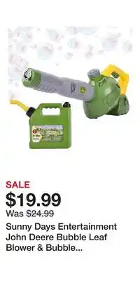 Kohl's Sunny Days Entertainment John Deere Bubble Leaf Blower & Bubble Refill Gas Can offer