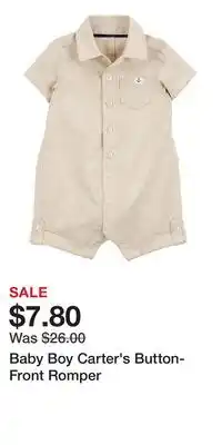 Kohl's Baby Boy Carter's Button-Front Romper offer