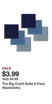 Kohl's The Big One Solid 6-Pack Washcloths offer