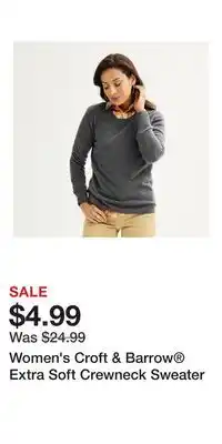 Kohl's Women's Croft & Barrow Extra Soft Crewneck Sweater offer