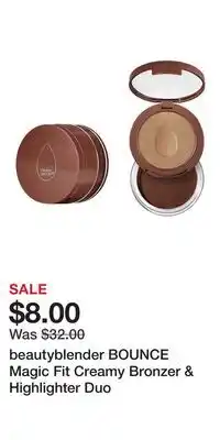 Kohl's beautyblender BOUNCE Magic Fit Creamy Bronzer & Highlighter Duo offer