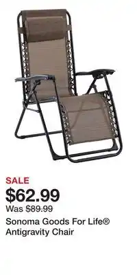 Kohl's Sonoma Goods For Life Antigravity Chair offer