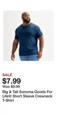 Kohl's Big & Tall Sonoma Goods For Life Short Sleeve Crewneck T-Shirt offer