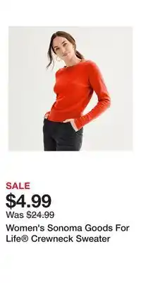 Kohl's Women's Sonoma Goods For Life Crewneck Sweater offer