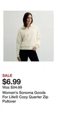 Kohl's Women's Sonoma Goods For Life Cozy Quarter Zip Pullover offer