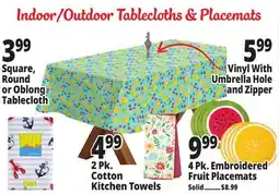Ocean State Job Lot Indoor/Outdoor Tablecloths & Placemats offer