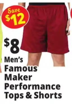 Ocean State Job Lot Men's Famous Maker Performance Tops & Shorts offer
