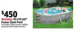Ocean State Job Lot Bestway 16' Above Ground Power Steel Oval Pool Set offer