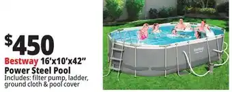Ocean State Job Lot Bestway 16' Above Ground Power Steel Oval Pool Set offer