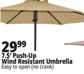 Ocean State Job Lot 7.5' Wind Resistant Steel Patio Umbrella with Push Lift offer
