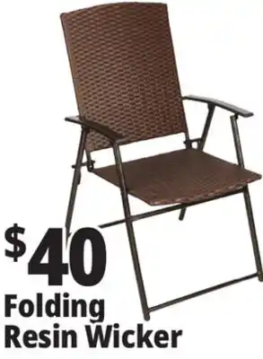 Ocean State Job Lot Resin Wicker Folding Chair offer