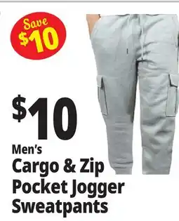 Ocean State Job Lot Men's Cargo & Zip Pocket Jogger Sweatpants offer