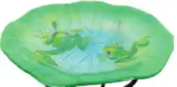 Ocean State Job Lot Glass Bird Bath with Metal Stand 18 offer