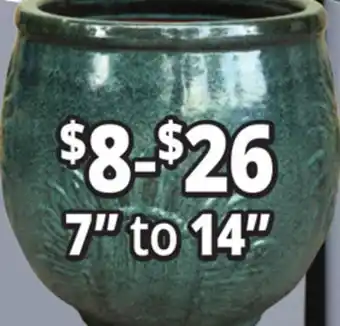Ocean State Job Lot 7 to 14 Outdoor Glazed Ceramic Planters offer