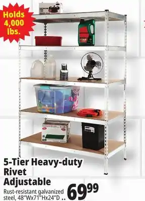 Ocean State Job Lot Method Storage Systems 5-Tier Heavy-Duty Rivet Shelving Unit 48 x 71 offer