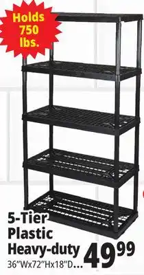 Ocean State Job Lot Maxit 5-Tier Heavy-Duty Plastic Shelving Unit offer