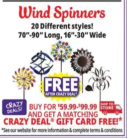 Ocean State Job Lot Wind Spinners offer