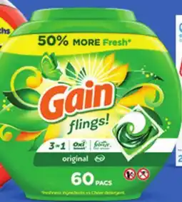 Ocean State Job Lot Gain Flings Oxi Boost and Febreze Original Scent Laundry Detergent Pacs 60 Count offer