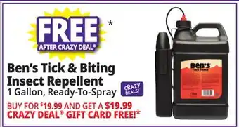 Ocean State Job Lot Ben's Tick & Biting Insect Repellent offer