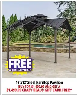Ocean State Job Lot 12'x12' Steel Hardtop Pavilion offer