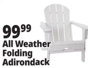 Ocean State Job Lot All-Weather Folding Adirondack Chair White offer