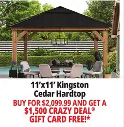 Ocean State Job Lot Kingston 11' x 11' Cedar Framed Hardtop Gazebo offer