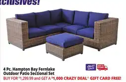 Ocean State Job Lot Hampton Bay Fernlake 4-Piece Outdoor Patio Sectional Set Brown/Midnight offer